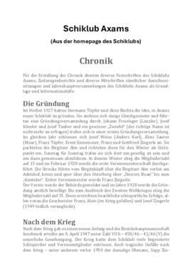 Schiklub Axams-Chronik