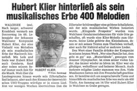 Nachruf Hubert Klier