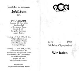 Programm "10 Jahre Olympiachor"