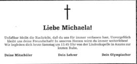 Traueranzeige Michaela