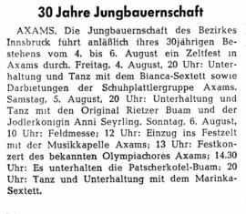 30 Jahre Jungbauernschaft Innsbruck-Land