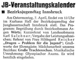 Hall i.T.-Kurhaus: Bezirksjugendtag Ibk-Land
