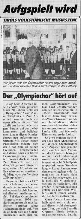 Olympiachor: Das letzte Jahr