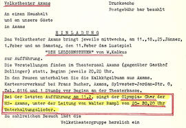 Volkstheater Axams: Vorprogramm