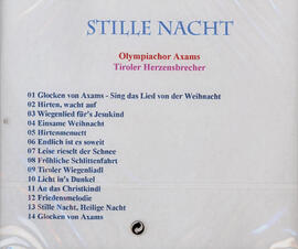 CD "Stille Nacht"-Rückseite: Liedfolge