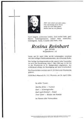 Reinhart, Rosina