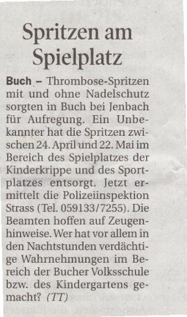 Spritzen am Spielplatz
