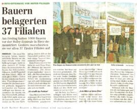 Bauern belagerten 37 Hofer-Filialen