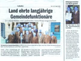 Land ehrte langjährige Gemeindefunktionäre
