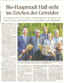 Bio- Hauptstadt Hall steht im Zeichen des Getreides