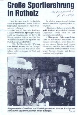 Große Sportlerehrung in Rotholz