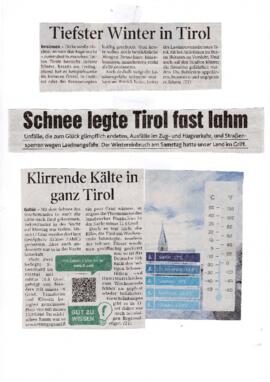 Tiefster Winter und Kälte in Tirol