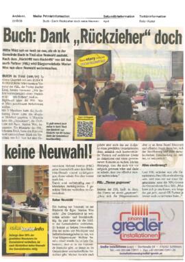 Buch - Dank Rückzieher doch keine Neuwahl