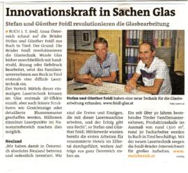 Innovationskraft in Sachen Glas