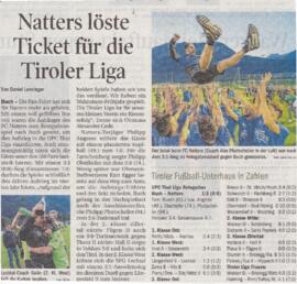 Natters löste Ticket für die Tiroler Liga und nicht Buch