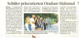 Schüler präsentierten Oradour-Mahnmal