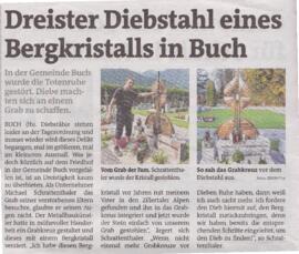 Dreister Diebstahl eines Bergkristalls in Buch