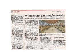 Wissenstest der Jungfeuerwehr