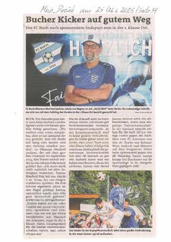 Bucher Kicker auf gutem Weg