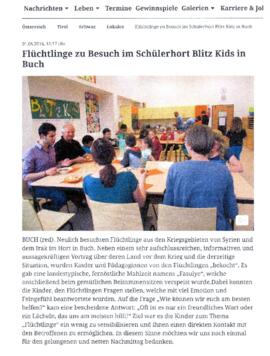 Flüchtlinge zu Besuch im Schülerhort Blitz Kids in Buch