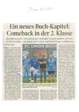 Ein neues Buch-Kapitel Comeback in der 2.Klasse