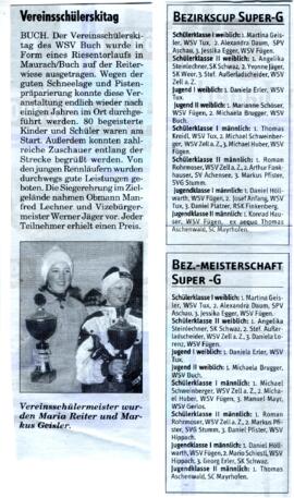 Vereinsschülerskitag in Buch/Maurach
