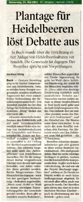 Plantage für Heidelbeeren löst Debatte aus