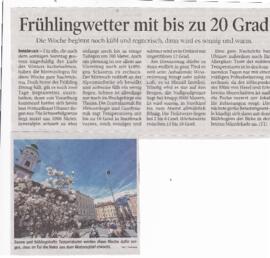 Frühlingswetter mit bis zu 20 Grad