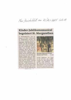 Kinder-Jubiläumsmuscal beigeistert St.Margarethen