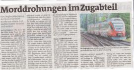 Morddrohungen m Zugabteil