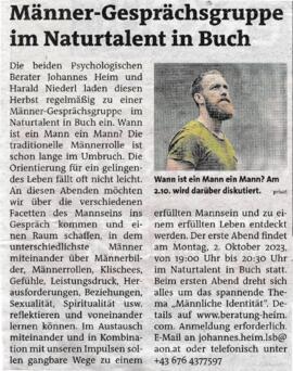 Männer-Gesprächegruppe im Naturtalent in Buch