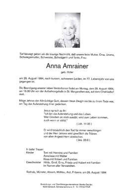 Amrainer, Anna