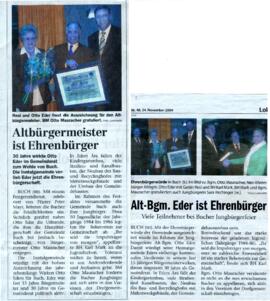 Altbürgermeister Eder ist Ehrenbürger
