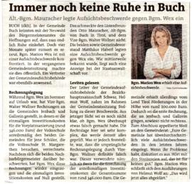 Immer noch keine Ruhe in Buch
