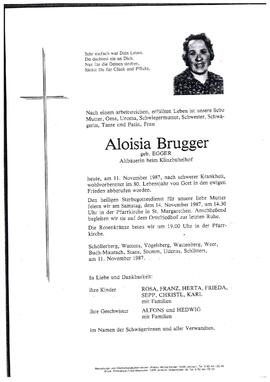 Brugger, Aloisia