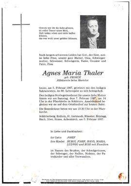 Thaler, Agnes Maria