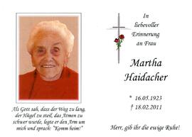 Martha, Haidacher