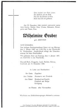 Gruber, Wilhelmine