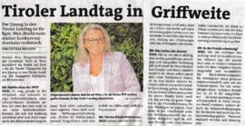Landtagssitz  ist für Bgm Marion Wex möglich
