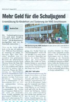 Mehr Geld für die Schuljugend