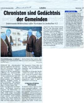 Chronisten sind Gedächtnis der Gemeinden