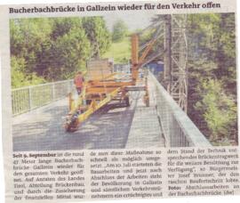 Bucherbachbrücke in Gallzein wieder für den Verkehr offen