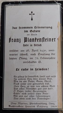 Franz Plankensteiner, Hofer in Dölsach