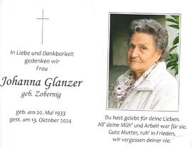 Johanna Glanzer, geb. Zobernig