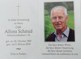 Alfons Schmid, Volksschuldirektor i. R.