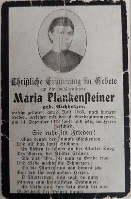 Maria Plankensteiner, geb. Aichholzer