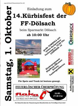 Einladung zum 14. Kürbisfest der FF-Dölsach