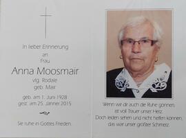 Anna Moosmair, vlg. Rodale, geb. Mair