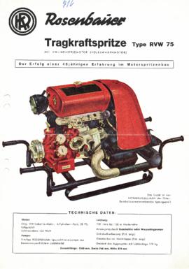 Prospekt Rosenbauer Tragkraftspritze Type RVW 75