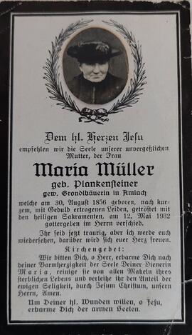 Maria Müller, geb. Plankensteiner, gew. Grondlbäuerin in Amlach